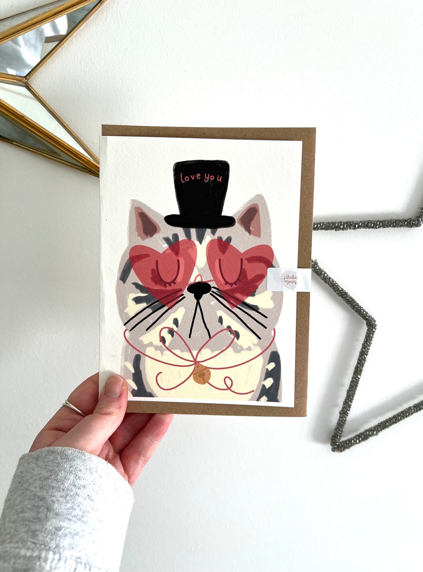 Top Hat Tabby Love You Card