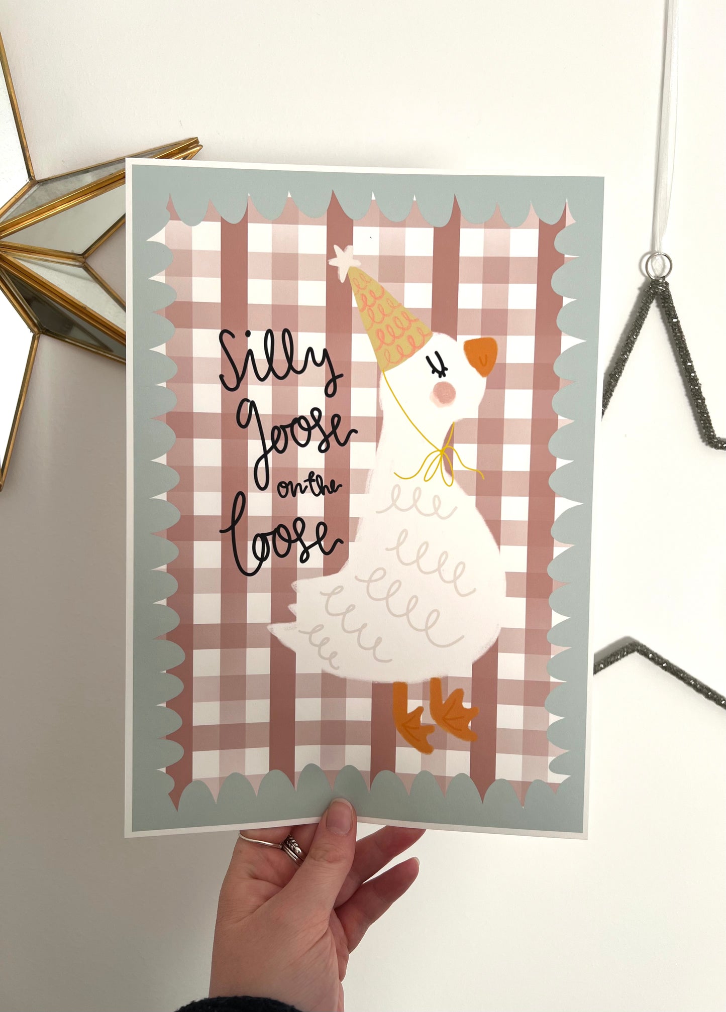 Gingham Goose on the Loose Print