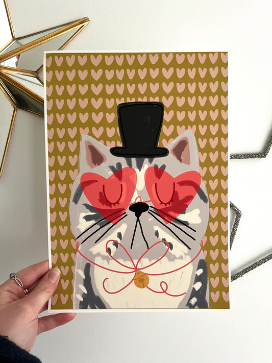 Top Hat Tabby Print