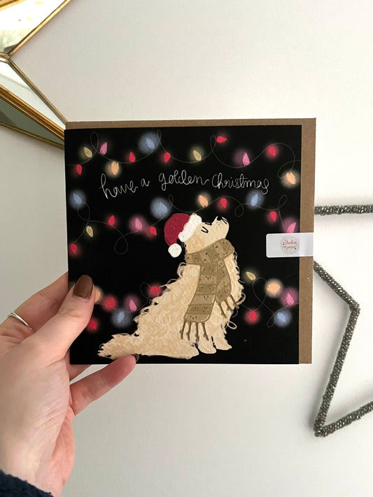 Golden Retriever Christmas Greetings Card